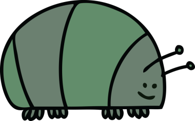 Bir insan tarafından çizilmiş garip çizgi film böceği.