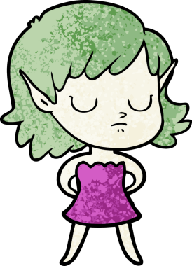 Bir insan tarafından çizilmiş bir elf kızı.