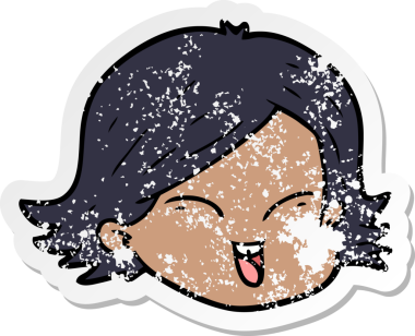 Bir insan tarafından çizilmiş karikatür kadın yüzü.