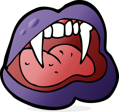 Bir insan tarafından çizilmiş vampir dudakları.