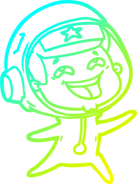 Bir insan tarafından çizilmiş gülen astronotun soğuk gradyan çizimi