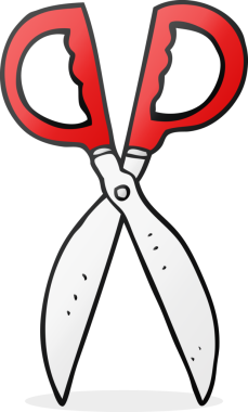 Bir insan tarafından çizilmiş bir makas çizimi.