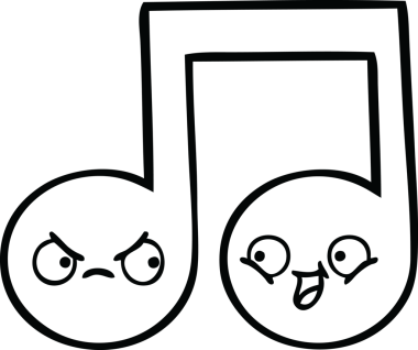 Bir insan tarafından çizilmiş bir notanın çizgi çizimi