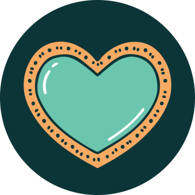 Bir insan tarafından çizilmiş bir kalbin ikonik dövme şekli