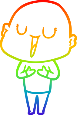 gökkuşağı gradyan çizimi mutlu bir çizgi kel adamın çizimi bir insan tarafından çizildi