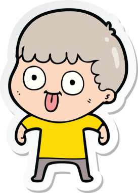 Bir insan tarafından çizilmiş karikatür adamın çıkartması.