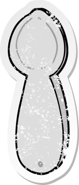 Bir insan tarafından çizilmiş karikatür kaşığının sıkıntılı çıkartması