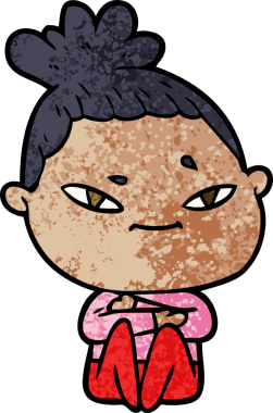 Bir insan tarafından çizilmiş karikatür kadın.