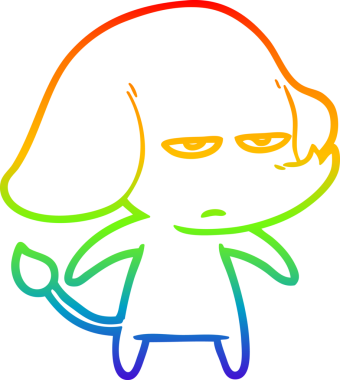 gökkuşağı gradyan çizimi bir insan tarafından çizilmiş bir karikatür fili