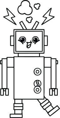 Bir insan tarafından çizilmiş robot çizimi