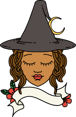 Retro Dövme Tarzı İnsan Cadı Yüzü Bir İnsan Tarzı Çizmiş