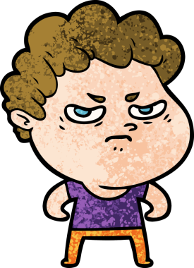 Bir insan tarafından çizilmiş kızgın bir adam.