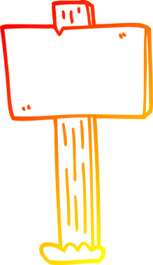 Bir insan tarafından çizilmiş bir çizgi tabelanın sıcak gradyan çizimi