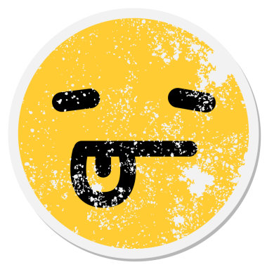 Bir insan tarafından çizilmiş basit, yorgun bir yüz.