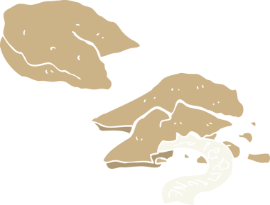 Bir insan tarafından çizilmiş düz renk çizgi film şans kurabiyeleri