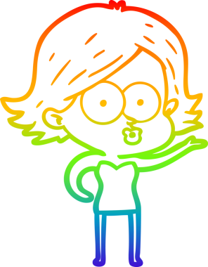 Gökkuşağı gradyan çizimi Bir insan tarafından çizilen çizgi film kızı