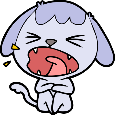 Bir insan tarafından çizilmiş şirin bir çizgi film köpeği.