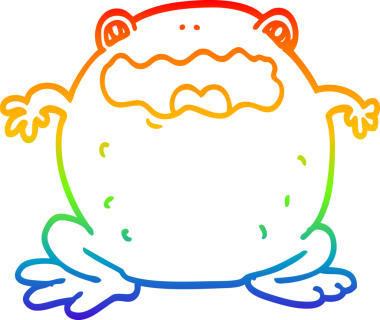 gökkuşağı gradyan çizgi çizimi bir insan tarafından çizilmiş bir çizgi karakurbağası