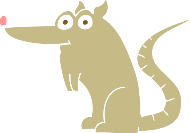 Bir insan tarafından çizilmiş bir farenin düz renk çizimi