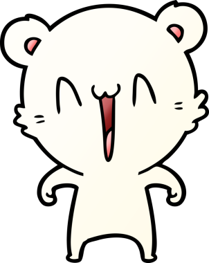 Bir insan tarafından çizilmiş mutlu kutup ayısı karikatürü