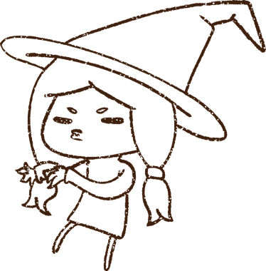 Bir insan tarafından çizilmiş küçük cadı kömürü.