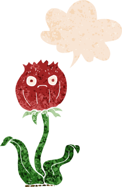 bir insan tarafından çizilmiş grunge sıkıntılı retro desenli konuşma baloncuklu çizgi film devedikeni