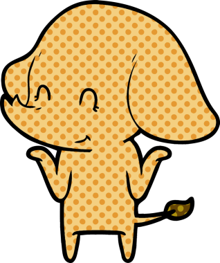 Bir insan tarafından çizilmiş şirin bir fil.