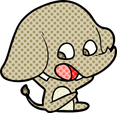 Bir insan tarafından çizilmiş şirin bir fil.