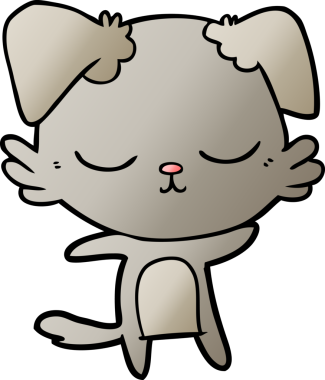 Bir insan tarafından çizilmiş şirin bir çizgi film köpeği.