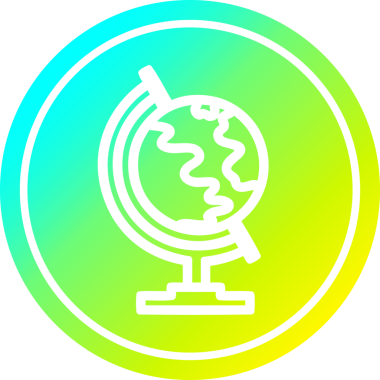 bir insan tarafından serin gradyan bitiş çizilmiş dünya haritası dairesel simgesi