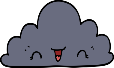 Bir insan tarafından çizilmiş sevimli karikatür bulutu