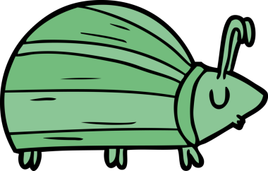 Bir insan tarafından çizilmiş komik çizgi film böceği.