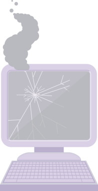 Bir insan tarafından çizilmiş bozuk bilgisayar grafik vektör illüstrasyon simgesi