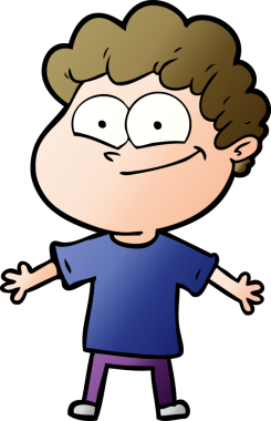 Bir insan tarafından çizilmiş mutlu bir adam.