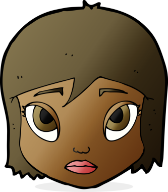 Bir insan tarafından çizilmiş bir kadın yüzü.