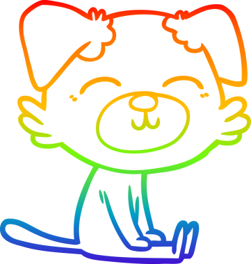 gökkuşağı gradyan çizimi bir insan tarafından çizilmiş bir çizgi köpek