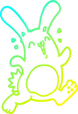 Bir insan tarafından çizilmiş bir çizgi film tavşanı çizimi