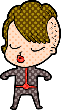 Bir insan tarafından çizilmiş güzel hippi kız.