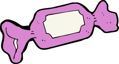 Bir insan tarafından çizilmiş şekerler.