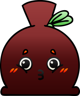 Bir insan tarafından çizilmiş bir çuvalın gölgeli çizgi filmi.