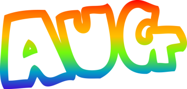 Bir insan tarafından çizilmiş bir ağustos ayının gökkuşağı gradyanı çizimi