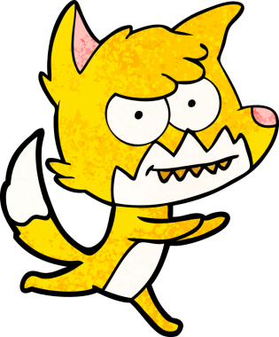 Bir insan tarafından çizilmiş tilki çizgi film karakteri