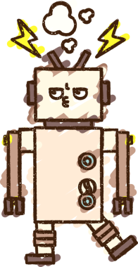 Bir insan tarafından çizilen Çılgın Robot Tebeşiri