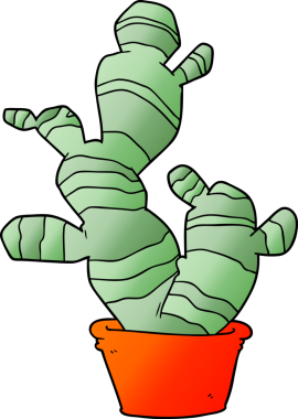 bir insan tarafından çizilmiş karikatür kaktüsü