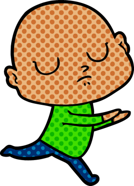 bir insan tarafından çizilmiş kel bir adam.