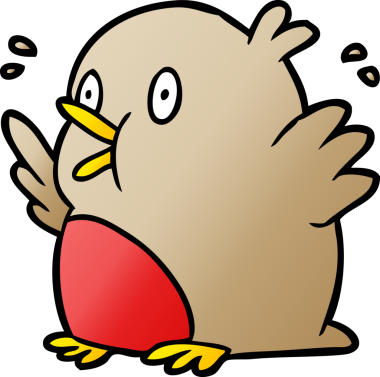 Bir insan tarafından çizilen heyecanlı Robin çizgi filmi