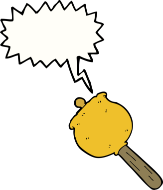 bir insan tarafından çizilmiş konuşma balonlu çizgi film çanı