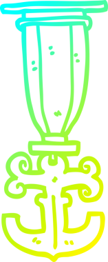 Bir insan tarafından çizilmiş karikatür denizci madalyası.