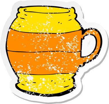 Bir insan tarafından çizilmiş bir karikatürün gerilimli çıkartması.