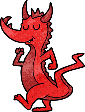 Bir insan tarafından çizilmiş sevimli ejderha.